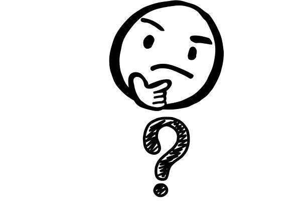 A thoughtful emoji with a question mark below it.